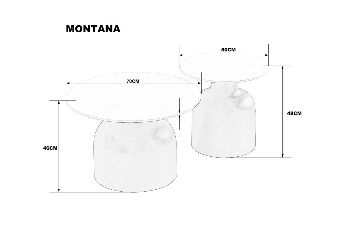 Журнальний столик MONTANA білий глянець/чорний (к-кт)