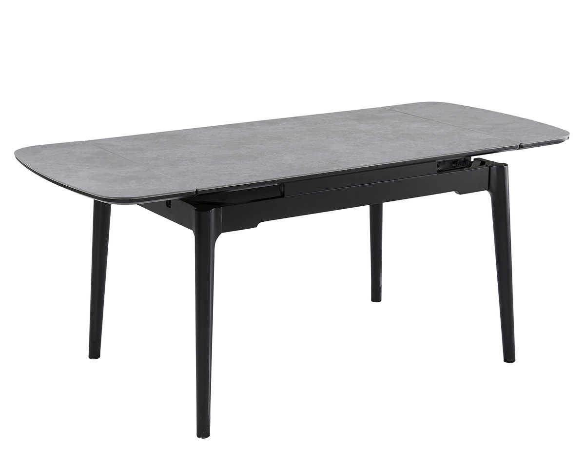 Стіл DUBLIN CERAMIC 120(180)*80 світло-сірий/чорний каркас
