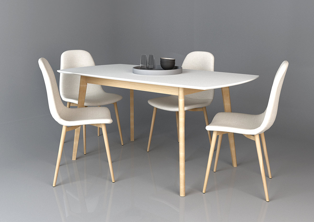 EXEN ІІ стіл 120(160)*80 дерево/білий